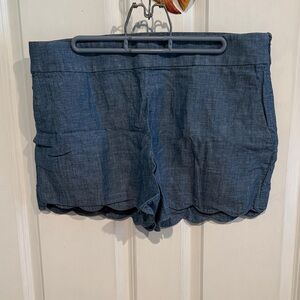 LOFT Dark Blue scolloped jean shorts